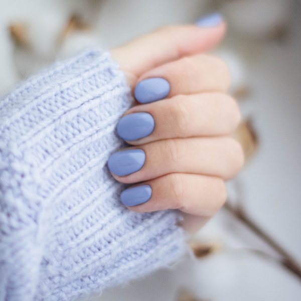 Pale Blue Nails Hand Manicure